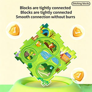 Juguete Interactivo de Pista Eléctrica para Niños, <span class=keywords><strong>Auto</strong></span> de Plástico a Escala 1:5, Rompecabezas de Construcción Automática, Mapa DIY, Ensamblaje DIY, Funciona con Pilas Alcalinas AA - Product Image 2