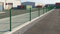 Système de clôture en treillis métallique galvanisé 3D de haute qualité, services de pliage et de découpe, conception soudée courbée en PVC vert à tissage plat