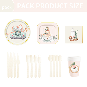 Juego de Vajilla DAMAI para Fiestas de Boda, Incluye Platos, Vasos y Servilletas de Papel para Decoración de Mesas de Boda - Product Image 3