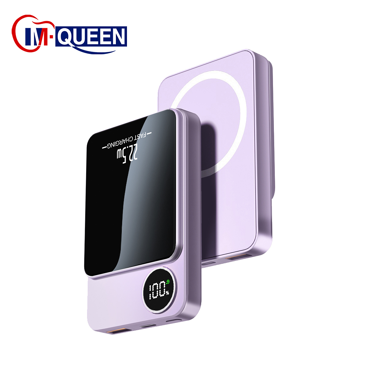 Custom 10000mAh Small Wireless Magnetic Power Bank Phone Fast Charging with 20W Output & Digital Display