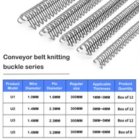 KOTENTOP Pengait Kawat Pengikat Sabuk Konveyor Model U1 Baja Tahan Karat 12''316 untuk Penyambungan dan Pengikatan Sabuk PVC PU