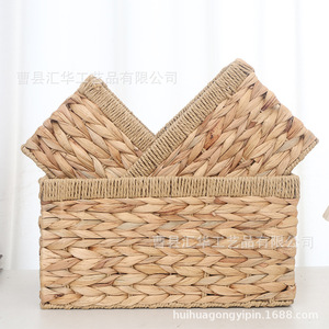 Gourd grass <b>storage</b> <b>baskets</b>, woven <b>baskets</b> with handles, snack <b>storage</b> boxes, handmade woven miscellaneous items organizing - Product Image 1