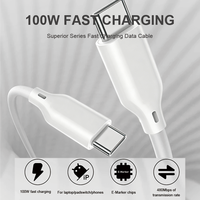 Cable de Carga Rápida Tipo-C a Tipo-C de 1M, 100W, con Conductor de Cobre Puro, Revestimiento de Nailon y Blindaje Trenzado, Alta Succión Magnética, QC3.0