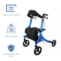 Déambulateur pliant en aluminium OEM, léger, stable, certifié CE, pour usage domestique et hospitalier, aide à la mobilité avec siège, rééducation pour personnes âgées