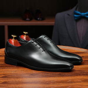 Chaussures brogues de luxe italiennes haut de gamme pour hommes, en cuir véritable, faites à la main, à bout carré, rehaussantes et à enfiler - Product Image 5