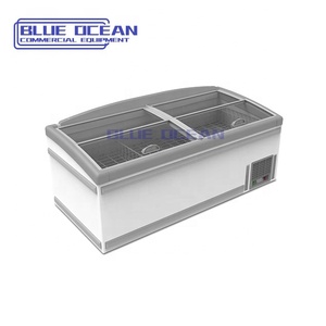 Venta al por mayor 220V Single-Temperature Island Freezer Deep Display Freezer -18C Temperatura Single Glass Door Display Freezer - Product Image 1