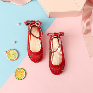 Logotipo personalizado Rhinestone niñas zapatos <span class=keywords><strong>de</strong></span> cristal hebilla Correa lazo nudo suave suela niños zapatos <span class=keywords><strong>de</strong></span> cuero niñas princesa zapatos al por mayor - Product Image 3