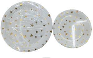 Service de table en papier, assiettes à dessert, gobelets jetables, articles de fête, fête étoilée, <span class=keywords><strong>anniversaire</strong></span> d'enfant, transport, Kaile, <span class=keywords><strong>adulte</strong></span>, or - Product Image 4