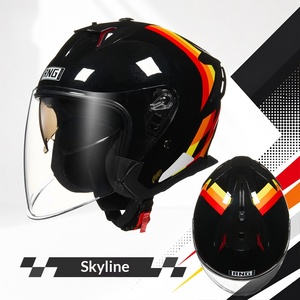 Casco de Moto 3/4 con Diseño Elegante y Estampado, Doble Lente, Protección Contra Impactos y Forro Cómodo para Adultos - Product Image 5