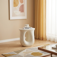 Table basse d'angle contemporaine de haute qualité en gros, table d'appoint de luxe aspect terrazzo pour salon, hôtel, école, décoration