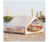 Tente de camping gonflable imperméable en PVC Oxford à double couche pour 8 à 10 personnes, trois chambres, un salon, montage rapide et automatique
