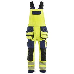 BLAKLADER - 262616483389C64 Peto de tirantes Hi-Vis Elástico en 4 direcciones Hi-vis Amarillo/Azul Marino-EAN 7330509930014 ROPA DE TRABAJO DE 2017 - Product Image 1