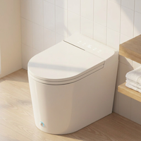 Toilette intelligente en céramique moderne de luxe de haute qualité avec chauffage électrique, télécommande, bidet automatique et chasse d'eau cyclonique