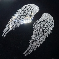 Hot Design Strass Bling Patch Golden Eagle Fer sur Strass Transfert Cristal Hotflix T-shirt Applique