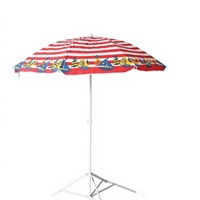 Parasol de plage extérieur de grande taille à motif tropical avec ouverture manuelle en tissu polyester pour l'ombrage dans le jardin