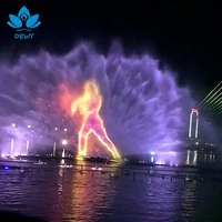 Fuente de Agua Decorativa para Exteriores, Moderna y de Lujo, Precio de Fábrica DEWY, Acero Inoxidable 304, Proyección Láser