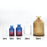 Bouteille diffuseur vide en verre pour aromathérapie, 40ml 50ml 80ml 200ml 500ml, côtelée, ambrée, transparente, dégradée