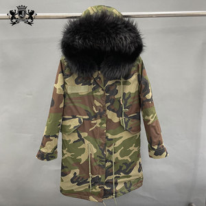 Factory Direct Winter Thick Warm Hooded <strong>Coat</strong> Khaki Green Real Fur Jacket <strong>Black</strong> <strong>Parka</strong> for <strong>Women</strong> - Product Image 4