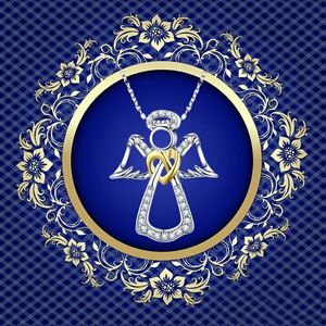 Collana con Ciondolo a Forma di Cuore e Angelo per Donne - Product Image 2