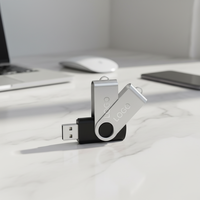 Nouvelle clé USB pivotante de taille compacte 57*19*10.6mm, USB 2.0 haute vitesse, cadeau personnalisé, clé USB 128 Go avec garantie de 2 ans