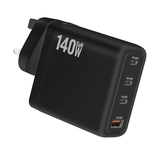 PD3.1 140W GAN USB C Travel Charger 4 Port Type C USB PD Fast Charger Charging Block for Laptop, Phone and More