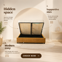 Lit Double Moderne de Luxe Rembourré, Taille Queen/King, Extensible, avec Massage et Rangement, Tissu Velours Doux, Cadre en Bois Écologique