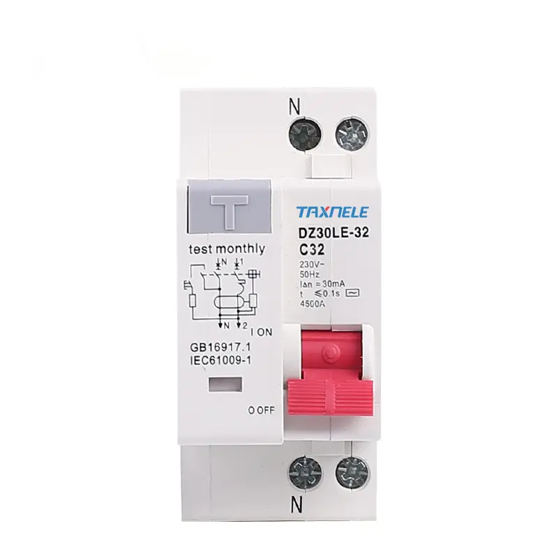 DZ30LE-32 DPNL 230V 1P+N Residual current Leakage Circuit breaker with over and short current Leakage protection RCBO MCB