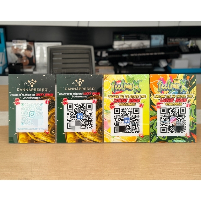 NFC Stand for Restaurant Menu and Social Media Card Customized Waterproof Size Acrylic QR Code Signboard Wholesale Acrylic