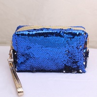 Pochette de soirée réversible à paillettes brillantes personnalisée, sac à main à fermeture éclair pour femme, sac à cosmétiques pour filles