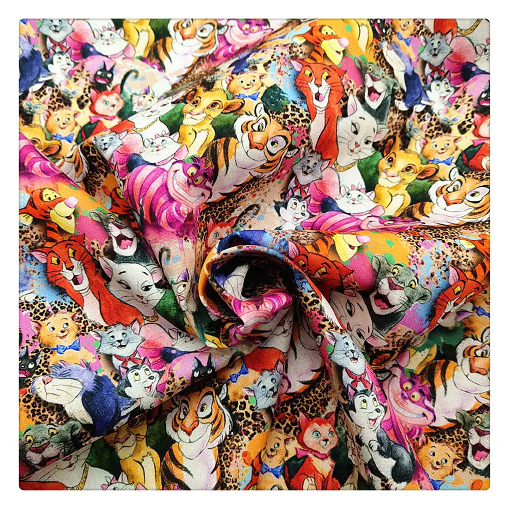 Текстиль Kuangheng предлагает все виды детской ткани с цифровой печатью 100% органический хлопчатобумажный лист ткани швейный материал аксессуары
