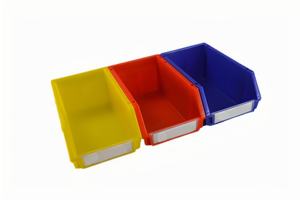 קופסת אחסון מפלסטיק ניתנת לערום במחסן, בגודל A3 ‏(350X200X155 מ\\\"מ), עם סגירת אבזם/קליק וקיבולת של 15 ק\\\"ג. - Product Image 2