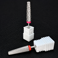 Jeu de fraises rotatives en carbure de tungstène de qualité supérieure, double coupe, avec anneau de couleur, tige de 3/32 po pour perceuse à ongles électrique