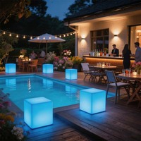 Sedia in Plastica con Luci LED - Design Moderno per Hotel, Centri Commerciali e Scuole, Arredo Bar Resistente all'Acqua