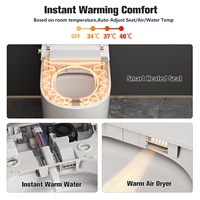 WC intelligent en céramique de haute qualité avec bidet électrique, télécommande, siège chauffant, fixation au sol et désodorisation automatique