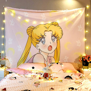Macramé Anime Kawaii Décoration murale pour <span class=keywords><strong>chambre</strong></span> de fille, <span class=keywords><strong>tapisserie</strong></span> rose, décoration de <span class=keywords><strong>chambre</strong></span> japonaise - Product Image 4
