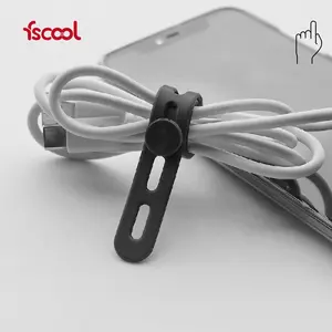 热卖最新设计可重复使用的硅胶电缆扎带柔性可调紧固电缆扎带组织器电线管理
