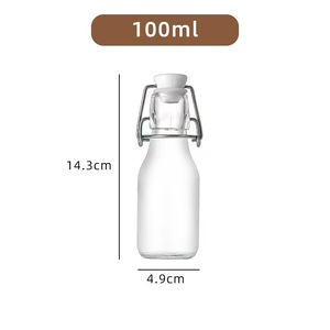 60ml - 100.150.250.350.500.750.1000ml Botella de cristal a presión-Color rojo. La cubierta blanca y azul es adecuada para cerveza, Ginebra y ron. - Product Image 6