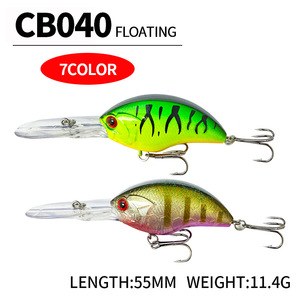 55MM/11.4G gros appâts leurres de pêche appâts durs leurres de surface appâts à manivelle pour bar brochet poisson-chat - Product Image 2