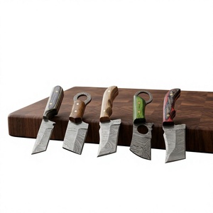 Couteau de chasse et de survie à lame fixe mini, pointe tombante, en acier Damas industriel, fait main, haute qualité, DIY, manche en résine OEM - Product Image 1
