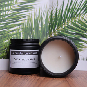 Candela Artigianale di Lusso in Cera di Soia in Barattolo di Vetro Marrone <span class=keywords><strong>con</strong></span> Coperchio Nero, Profumo di <span class=keywords><strong>Lavanda</strong></span> e Vaniglia per Clienti <span class=keywords><strong>con</strong></span> Pelle Secca - Product Image 5