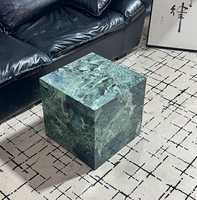 Cube en marbre naturel - Pièce d'appoint de luxe pour salon, tabouret décoratif polyvalent pour canapé