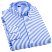Camisas de Vestir para Hombre JC, Nuevo Estilo Otoñal, Sin Plancha, Transpirables, Antiarrugas, Corte Entallado, Manga Larga, Estilo Casual de Negocios, Modelo a Rayas 1013