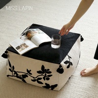 MISSLAPIN Poufs Repose-pieds Housse de pouf pour canapé Repose-pieds Pouf rond Ottoman