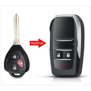 Modified Folding Remote Car Key Shell Case For Toyota Scion Corolla RAV4 Camry Avlon 3 Buttons Uncut Blade