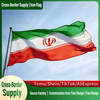 Drapeaux nationaux iraniens en gros, drapeaux portables en polyester 3x5, impression numérique, pour affichage extérieur