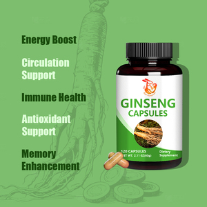 Suplementos Herbales Naturales al por Mayor de Fábrica: Cápsulas de Ginseng con Fibra Dietética, Polvo de Raíz de Ginseng, Apoyo Antioxidante Dietético - Product Image 5