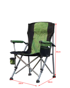 Chaise <span class=keywords><strong>de</strong></span> pêche d'extérieur grande taille avec porte-gobelet, sac latéral, dossier et accoudoirs, chaise <span class=keywords><strong>de</strong></span> camping pliable portable pour loisirs - Product Image 2