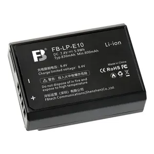 FB LP-E10 batterie ricaricabili pack DSLR camera modello lp-e10 830mAh batteria per canon EOS Rebel T3 T5 T6 Kiss X50 Kiss X70