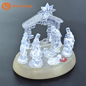 Decoración Navideña LED Personalizada, Figura de Natividad, Decoración de Escritorio, Acrílico, Decoración Religiosa Cristiana para el Hogar - Product Image 3