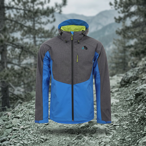 <b>Men's</b> Waterproof Soft Shell <b>Jacket</b> Blue Gray Stand Collar Hooded Zip Front Outdoor Winter Wear Hunting Windproof - Product Image 2